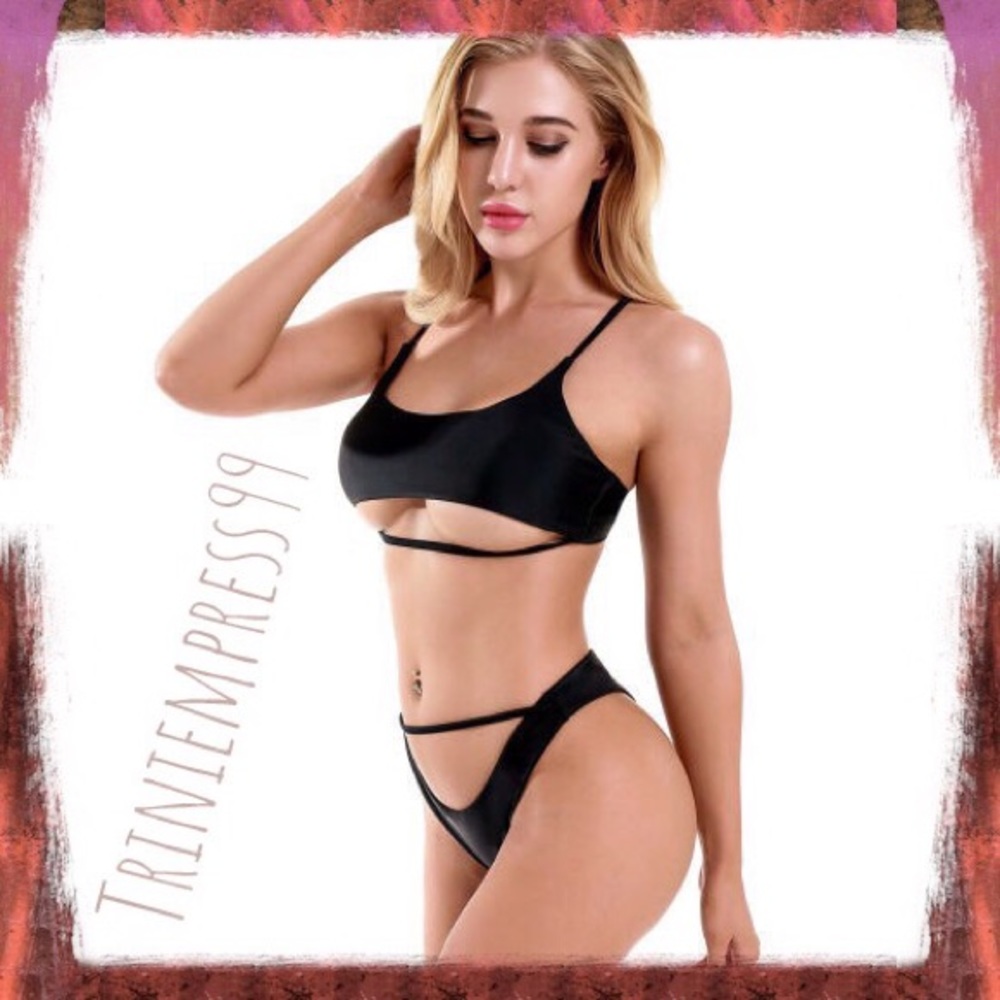 Sexy Scoop Neck Cutout Strappy High Waisted Bikini